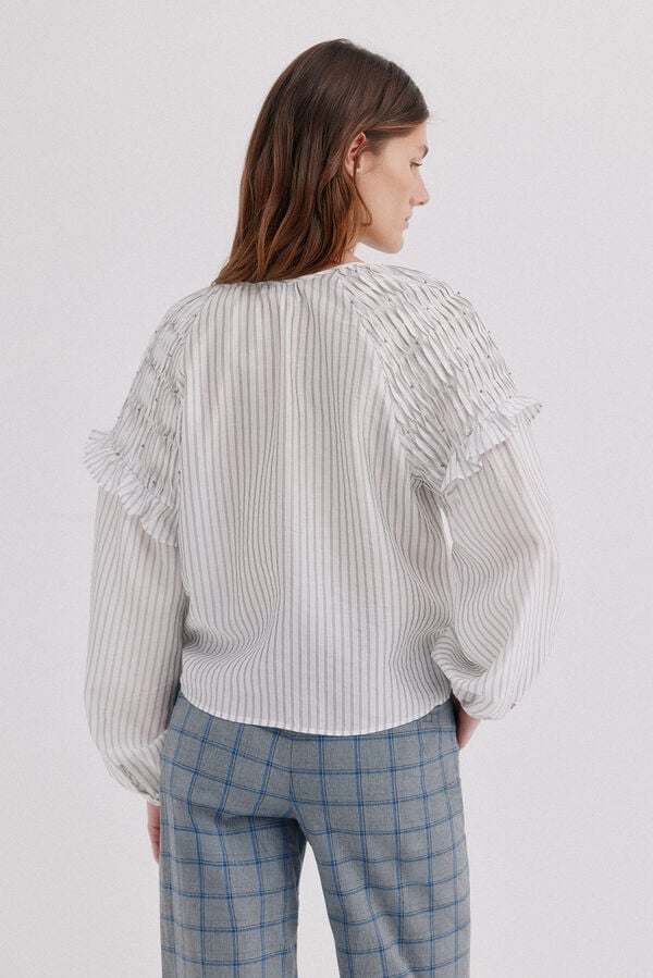 Hoss Intropia Cedra. Blusa de riscas Azul