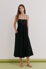Hoss Intropia Asunci&oacute;n. Vestido com la&ccedil;ada Preto