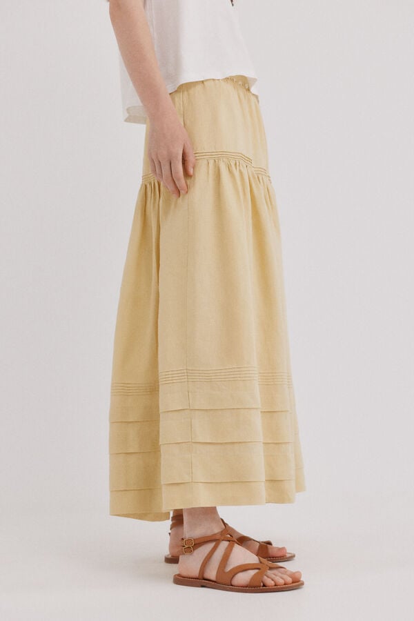 Hoss Intropia Rufina. Saia com pregas Amarelo