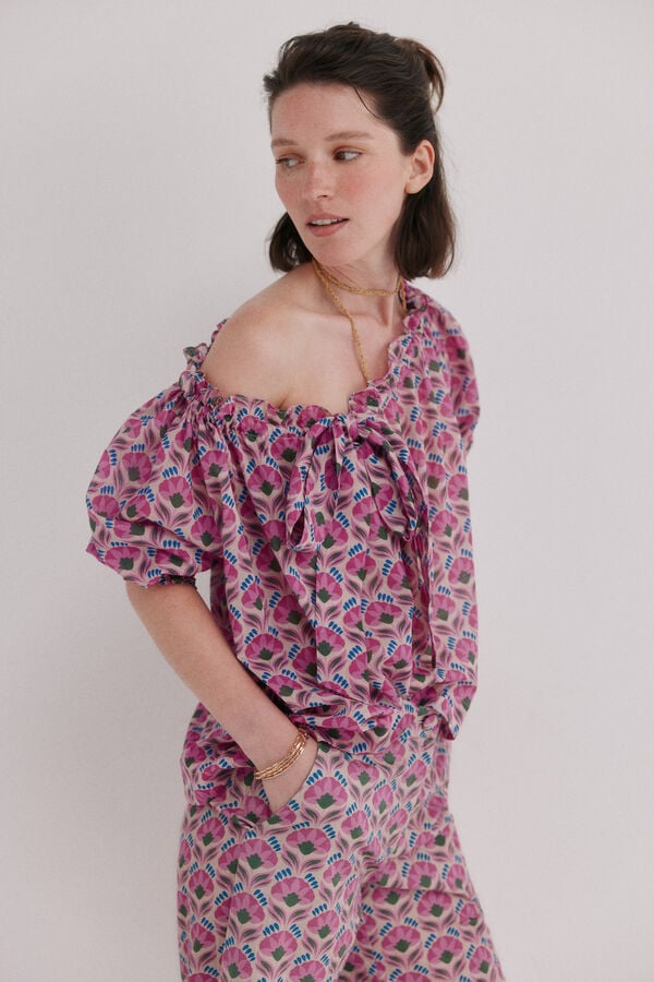 Hoss Intropia Camille. Blusa floral Azul