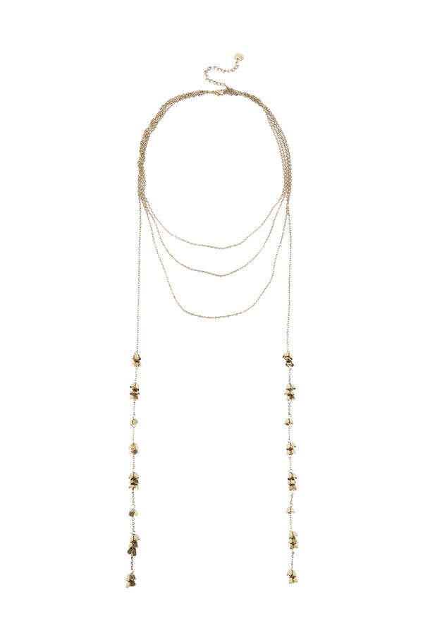 Hoss Intropia Luisa. Collar corbatero ba&ntilde;ado en oro Dorado
