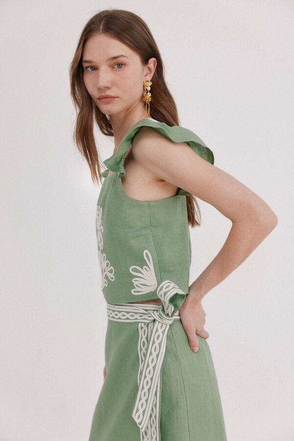 Hoss Intropia Caela. Top bordado Verde