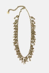 Hoss Intropia Lubna. Collar corto flores ba&ntilde;ado en oro Dorado