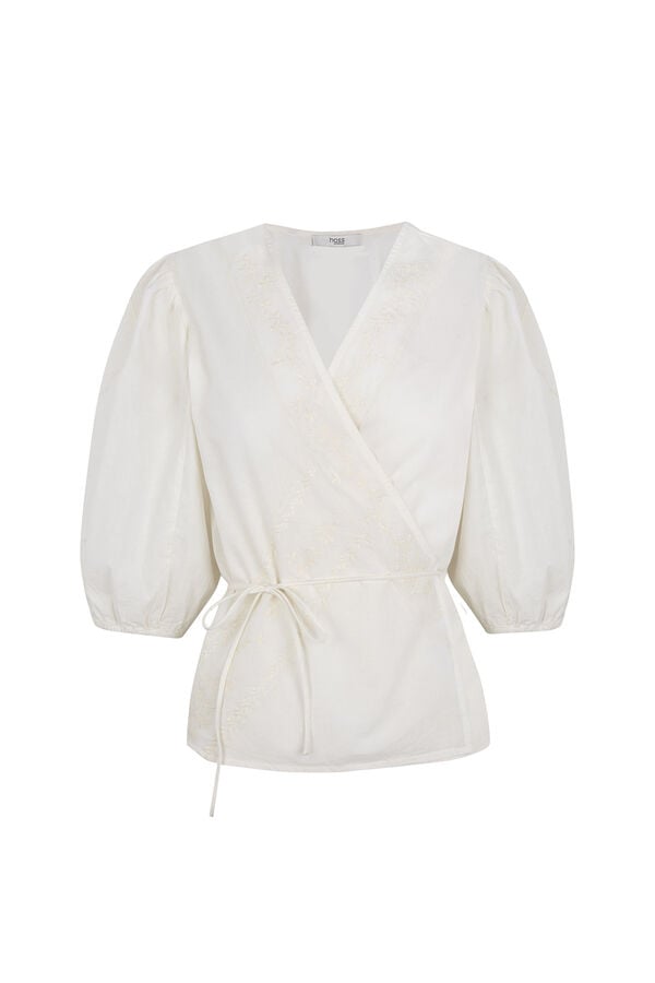 Hoss Intropia Cintia. Blusa cruzada Ecru