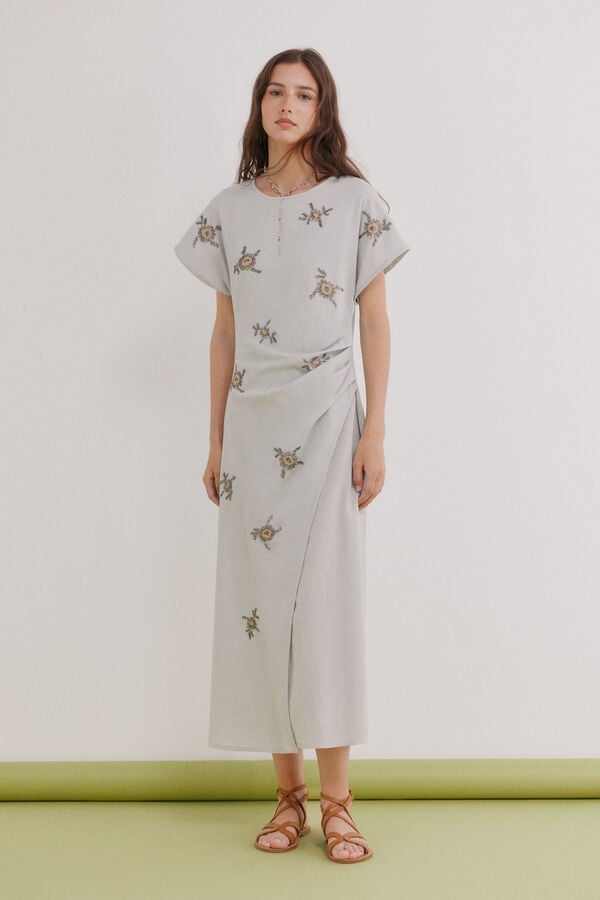Hoss Intropia Aveline. Vestido abalorios Azul