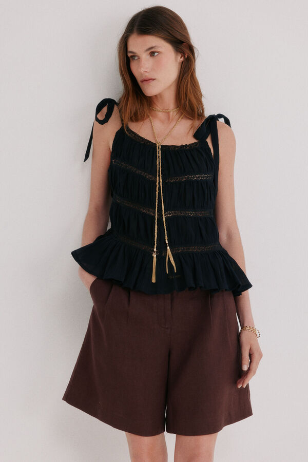 Hoss Intropia Matilda. Top fluido Preto