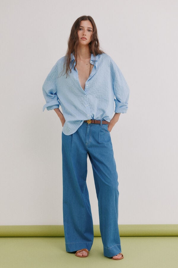 Hoss Intropia Cordelia. Camisa rayas Azul