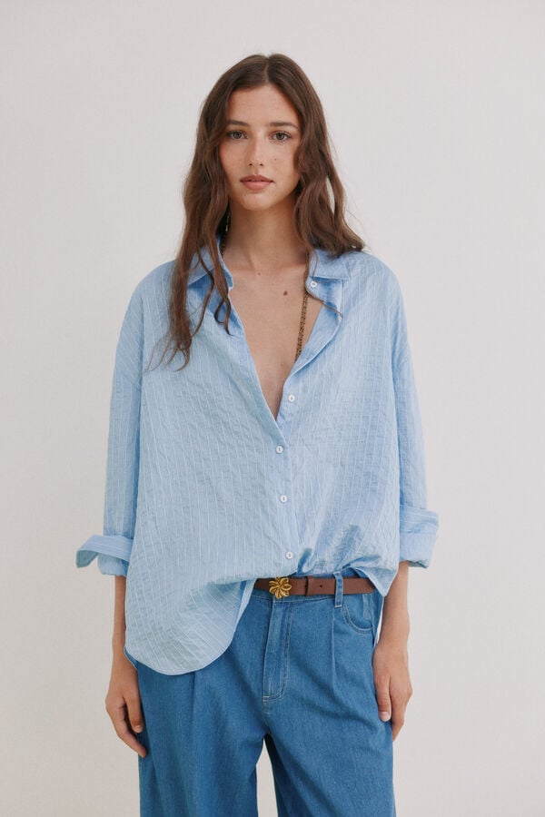 Hoss Intropia Cordelia. Camisa rayas Azul