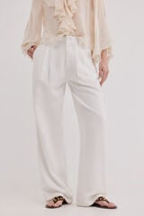 Hoss Intropia Bloom. Denim tencel Blanco