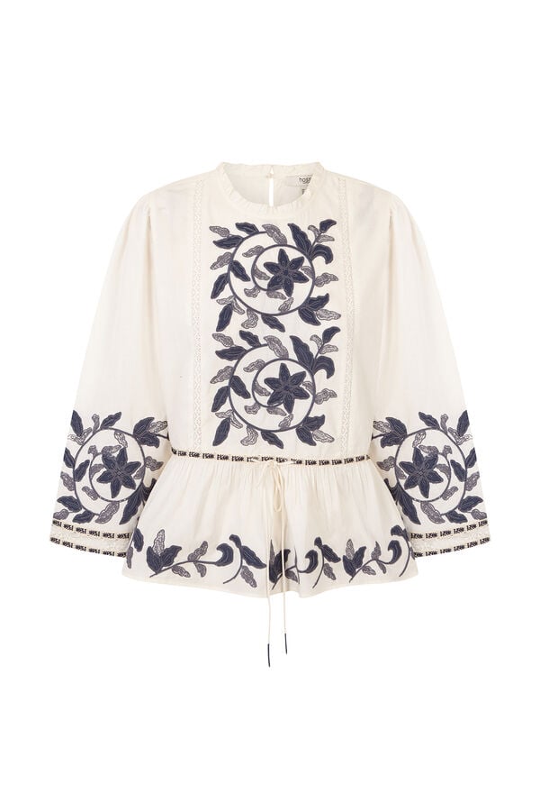 Hoss Intropia Cordelia. Blusa bordados Ecru