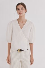 Hoss Intropia Cintia. Blusa cruzada Ecru