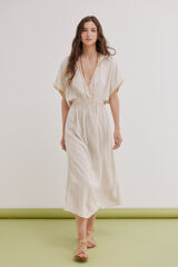 Hoss Intropia Alexia. Vestido bordado Beige