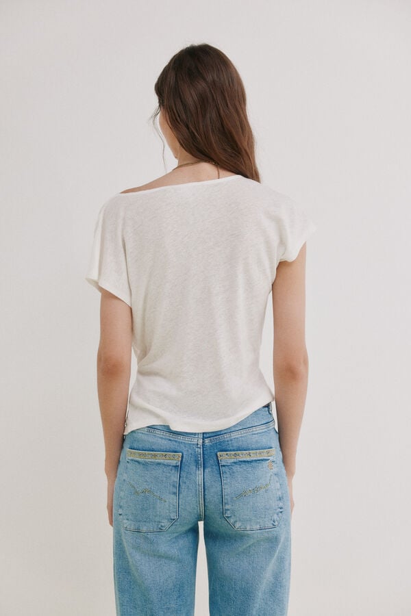 Hoss Intropia Madeline. Camiseta drapeada Beige