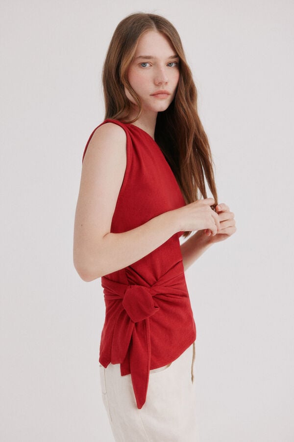Hoss Intropia Marilo.Top assim&eacute;trico Vermelho