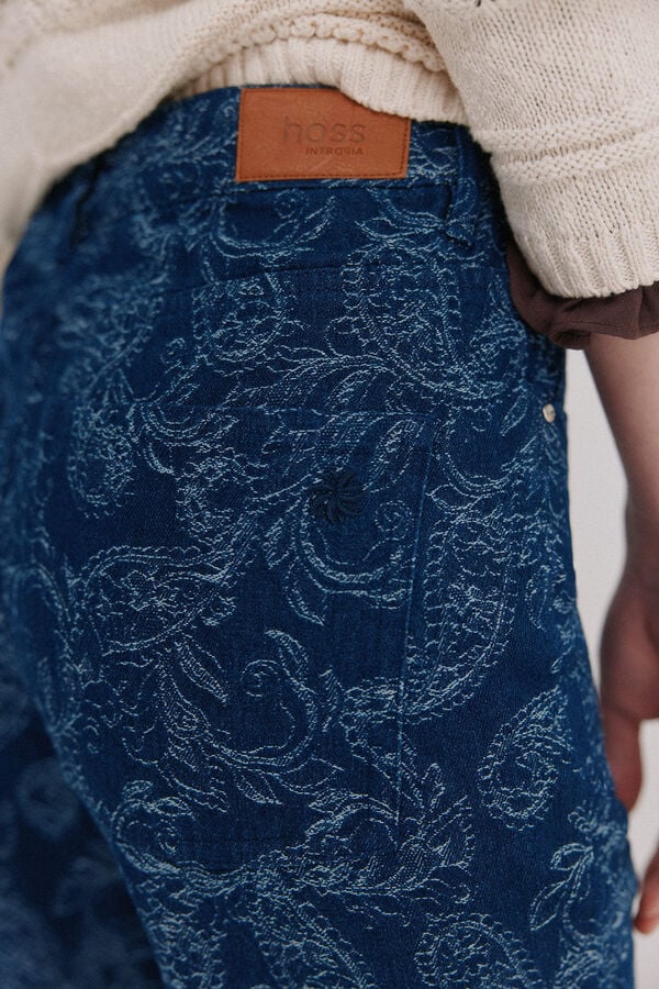 Hoss Intropia Brenda. Vaqueros jacquard Azul marino