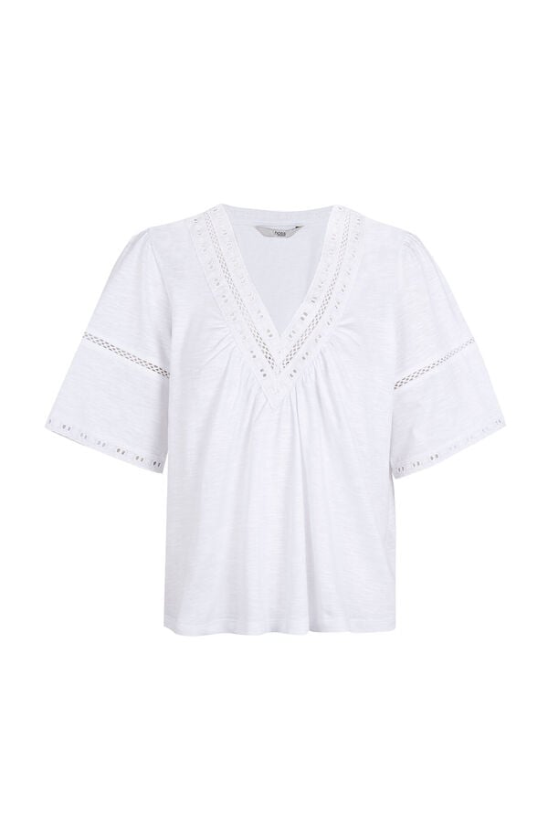 Hoss Intropia Mireia. T-shirt bordados Ecru