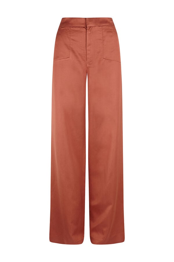 Hoss Intropia Pen&eacute;lope. Cal&ccedil;a em tecido acetinado Laranja