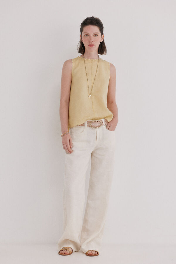 Hoss Intropia Celene. Top abalorios Amarillo