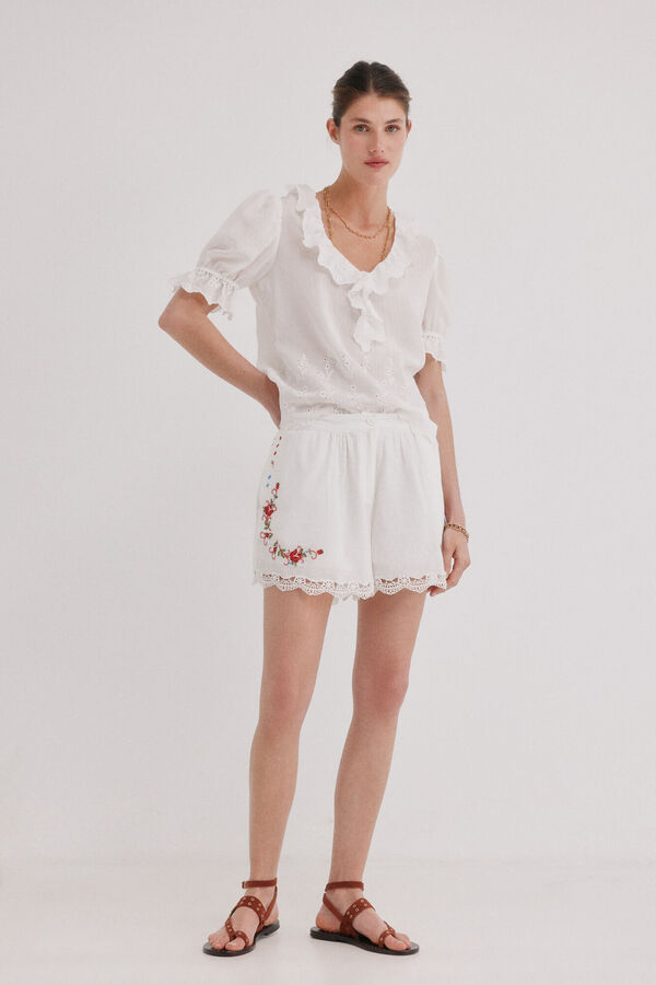 Hoss Intropia Carina. Blusa volante Marfil