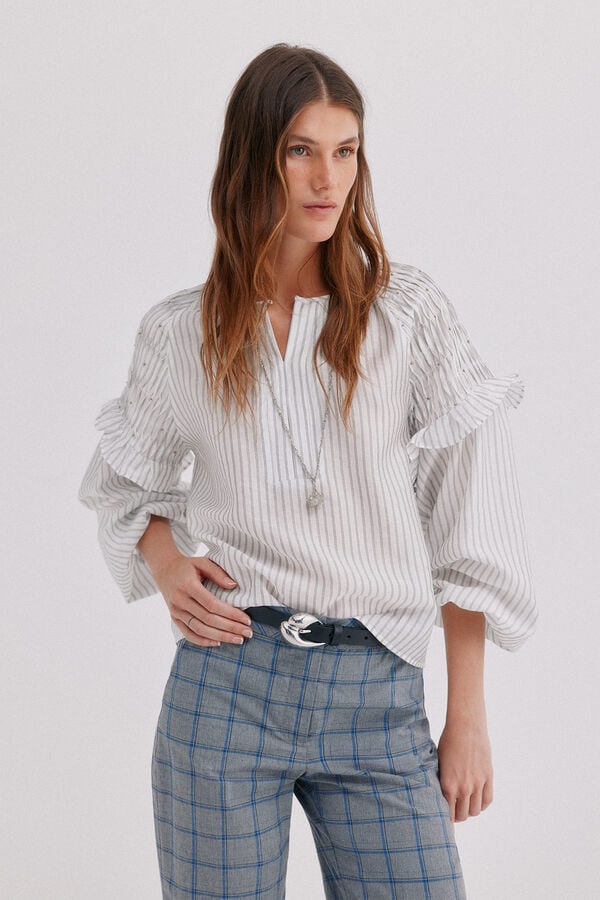 Hoss Intropia Cedra. Blusa de riscas Azul