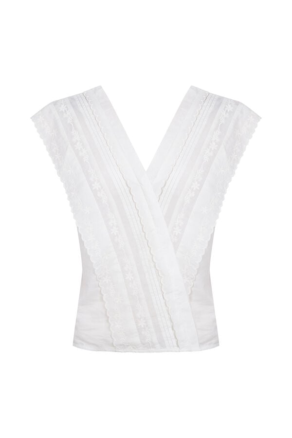 Hoss Intropia Carola. Blusa rom&acirc;ntica Branco