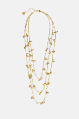 Hoss Intropia Leonor. Collar multitiras ba&ntilde;ado en oro Dorado