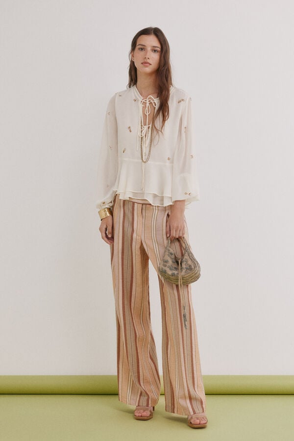Hoss Intropia Palmina. Pantal&oacute;n de rayas Rosa
