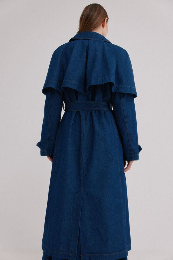 Hoss Intropia Darelle. Gabardina em denim Azul