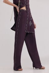 Hoss Intropia Prisca. Cal&ccedil;a bordada Roxo