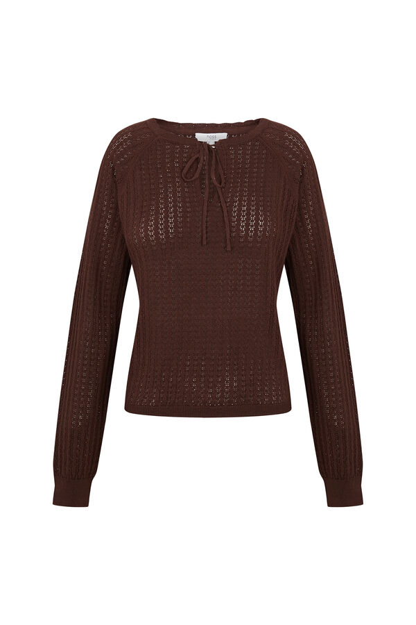 Hoss Intropia Imala. Jersey calado Marron oscuro