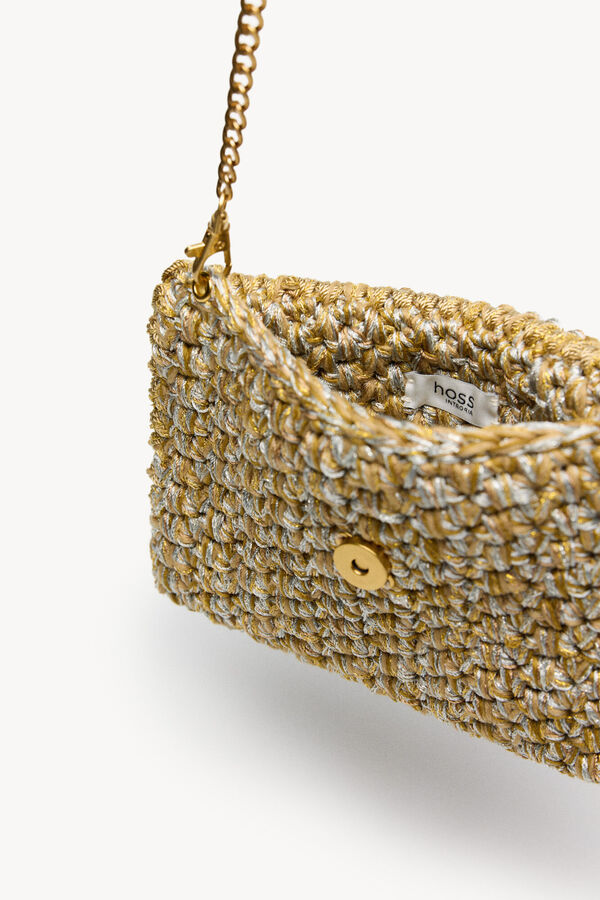 Hoss Intropia Numa. Bolso trenzado de tejido Dorado