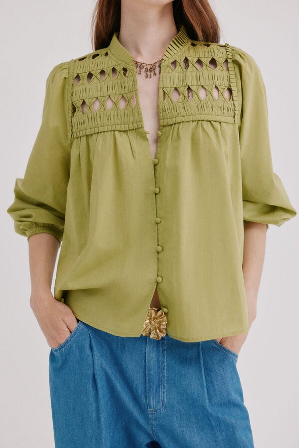 Hoss Intropia Cecile. Blusa mnaga larga Kaki