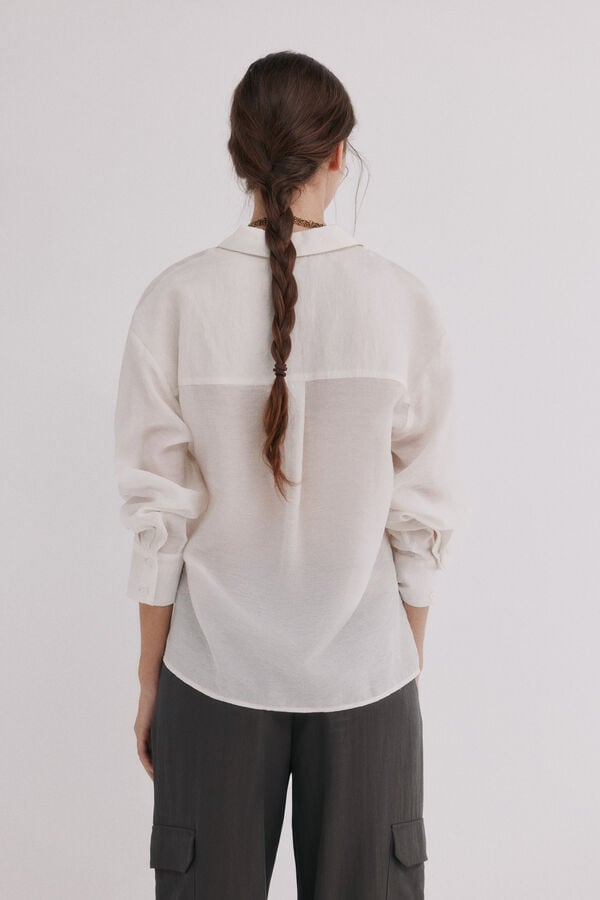 Hoss Intropia Cala. Camisa com folhos Azul