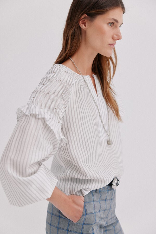 Hoss Intropia Cedra. Blusa de riscas Azul