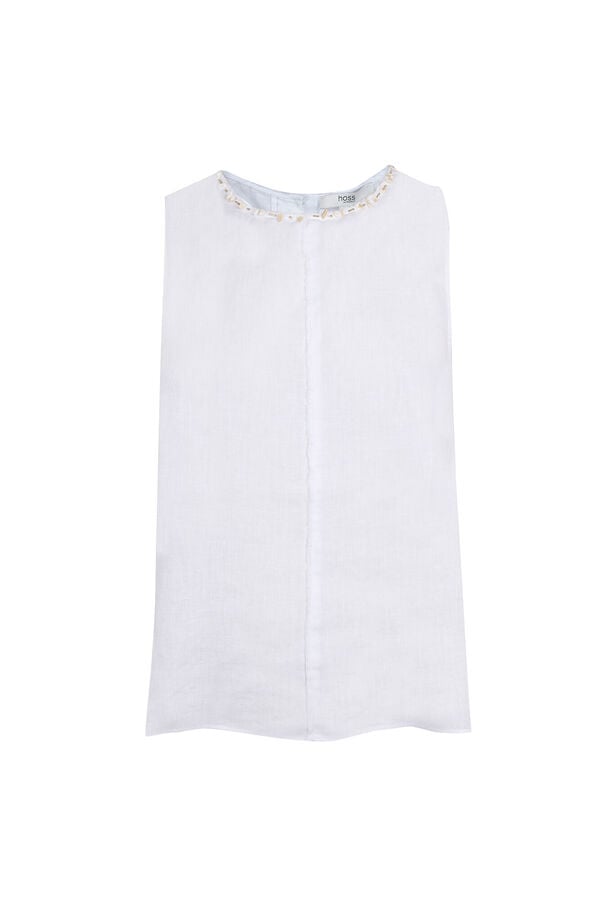 Hoss Intropia Celene. Top abalorios Blanco