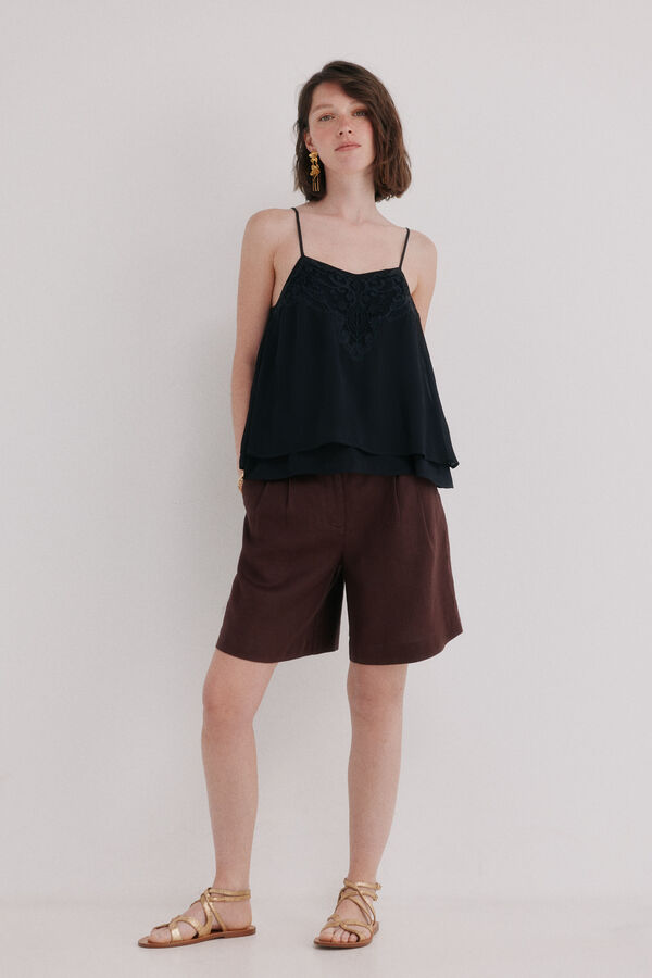 Hoss Intropia Clarissa. Top lencero Negro