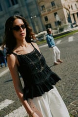 Hoss Intropia Matilda. Top fluido Preto