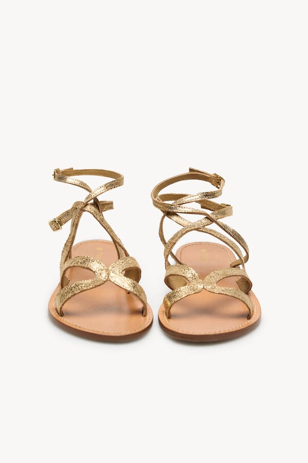 Hoss Intropia Mar. Sandalias de piel Dorado