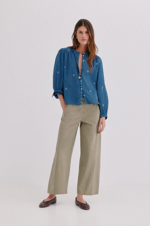 Hoss Intropia Blusa bordada Cesca Azul