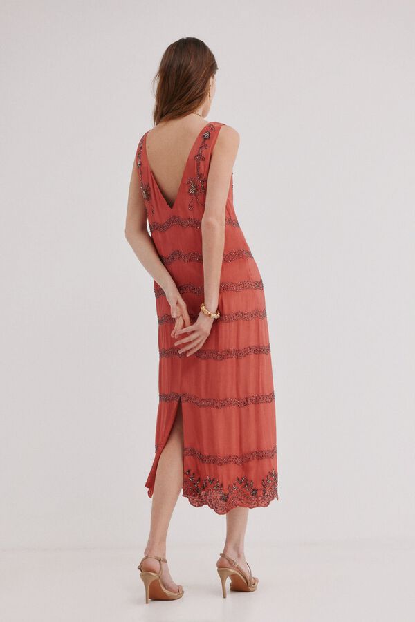 Hoss Intropia Abbie. Vestido midi em coral Vermelho