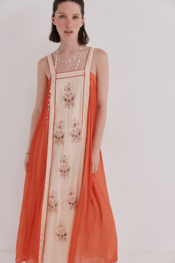 Hoss Intropia Asela. Vestido con abalorios Coral