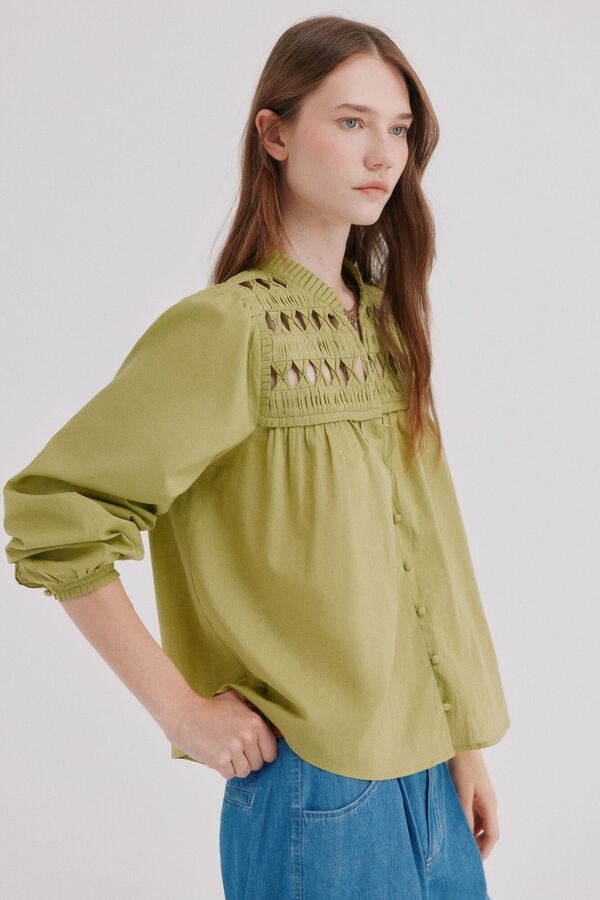 Hoss Intropia Cecile. Blusa mnaga larga Kaki