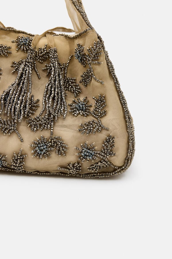 Hoss Intropia Nayara. Bolso de organza bordado Rosa