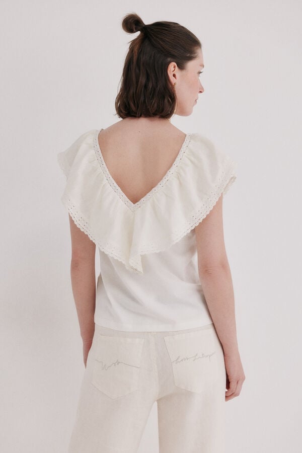 Hoss Intropia T-shirt com folho Malaika Ecru