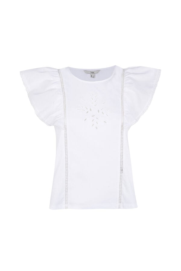 Hoss Intropia Mavie.T-shirt com folhos Branco