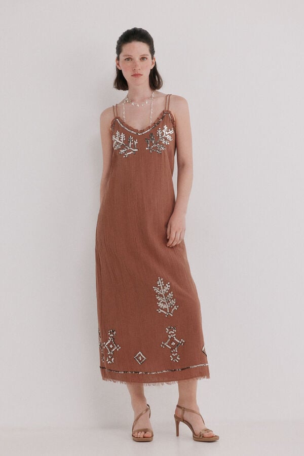 Hoss Intropia Aiora. Vestido midi flu&iacute;do Arena