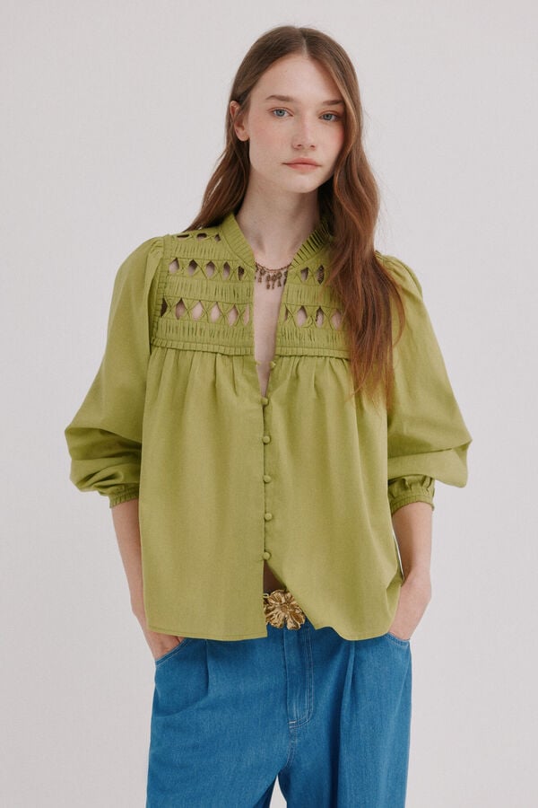 Hoss Intropia Cecile. Blusa mnaga larga Kaki