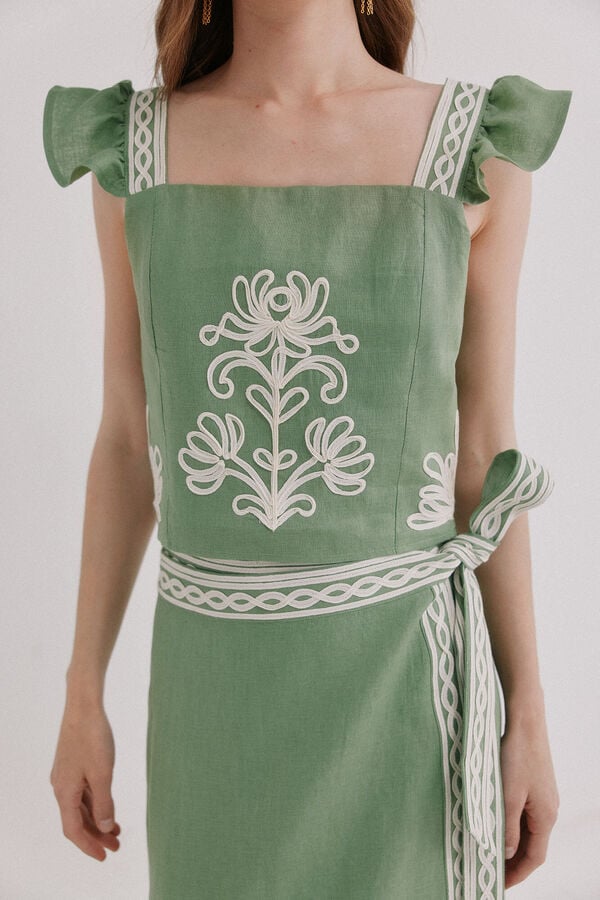 Hoss Intropia Caela. Top bordado Verde