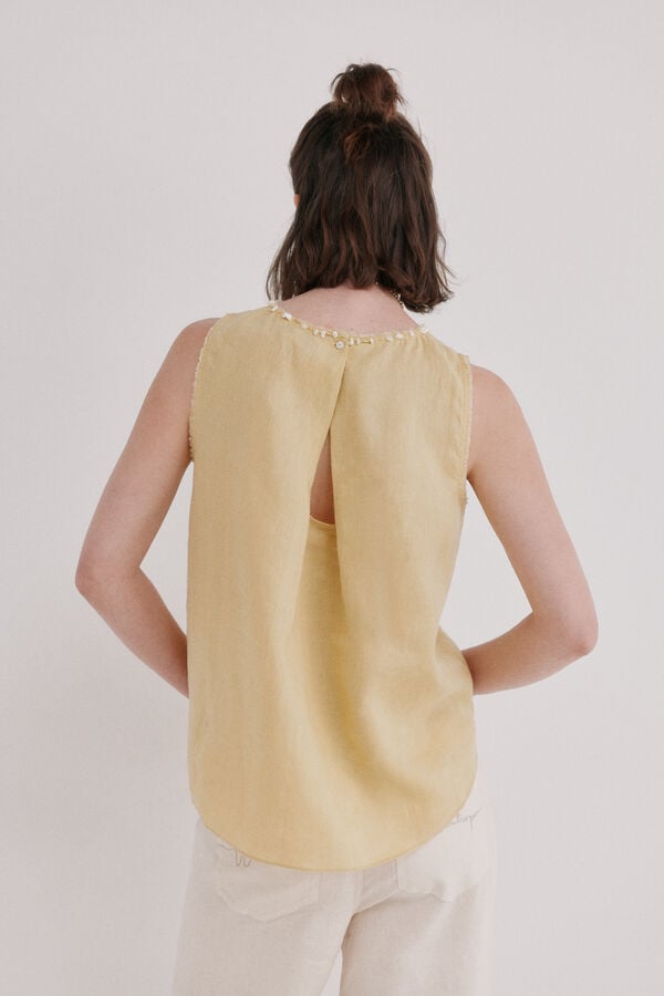 Hoss Intropia Celene. Top abalorios Amarillo