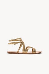 Hoss Intropia Mar. Sandalias de piel Dorado
